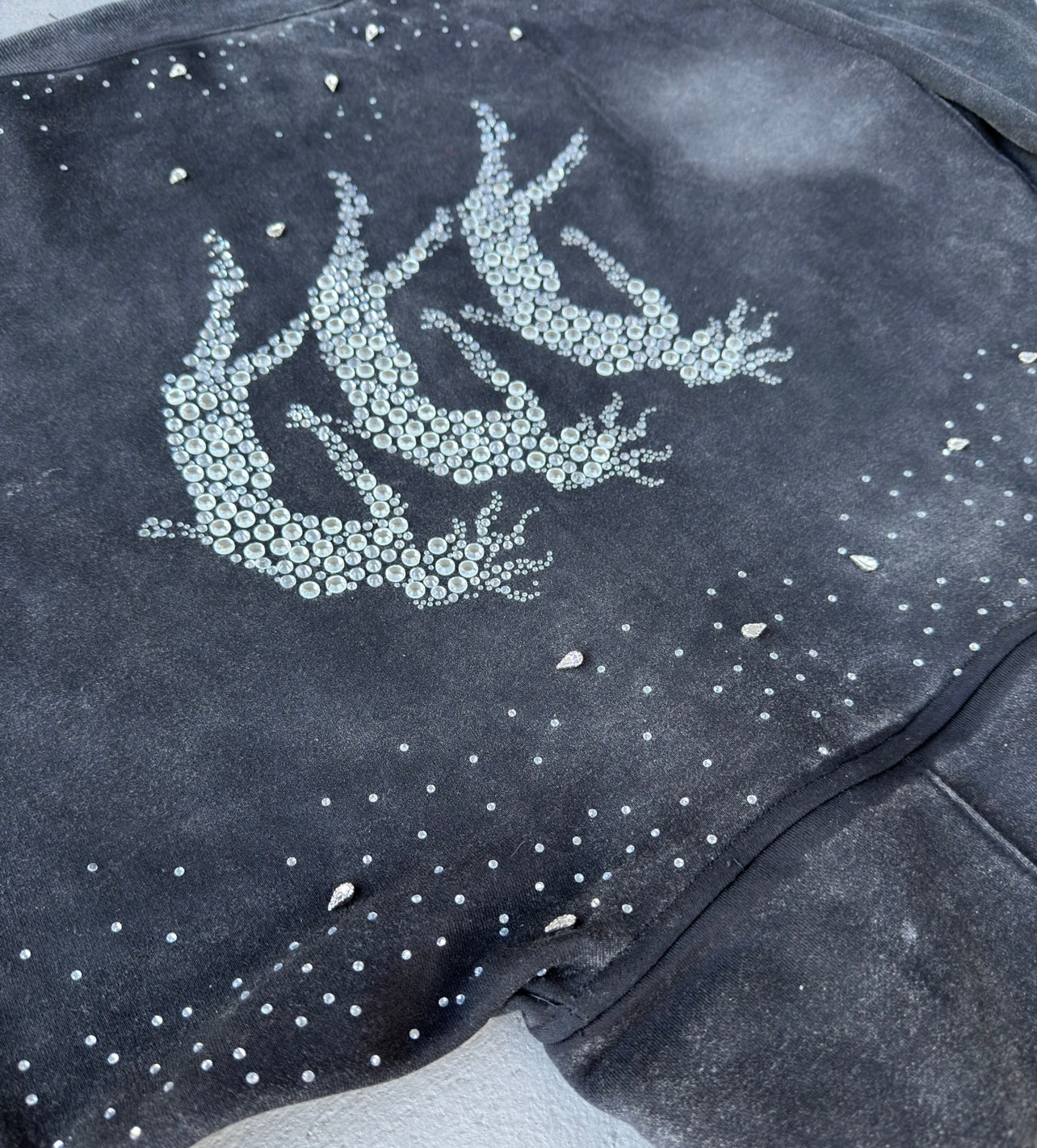 AW RHINESTONE ZIP UP