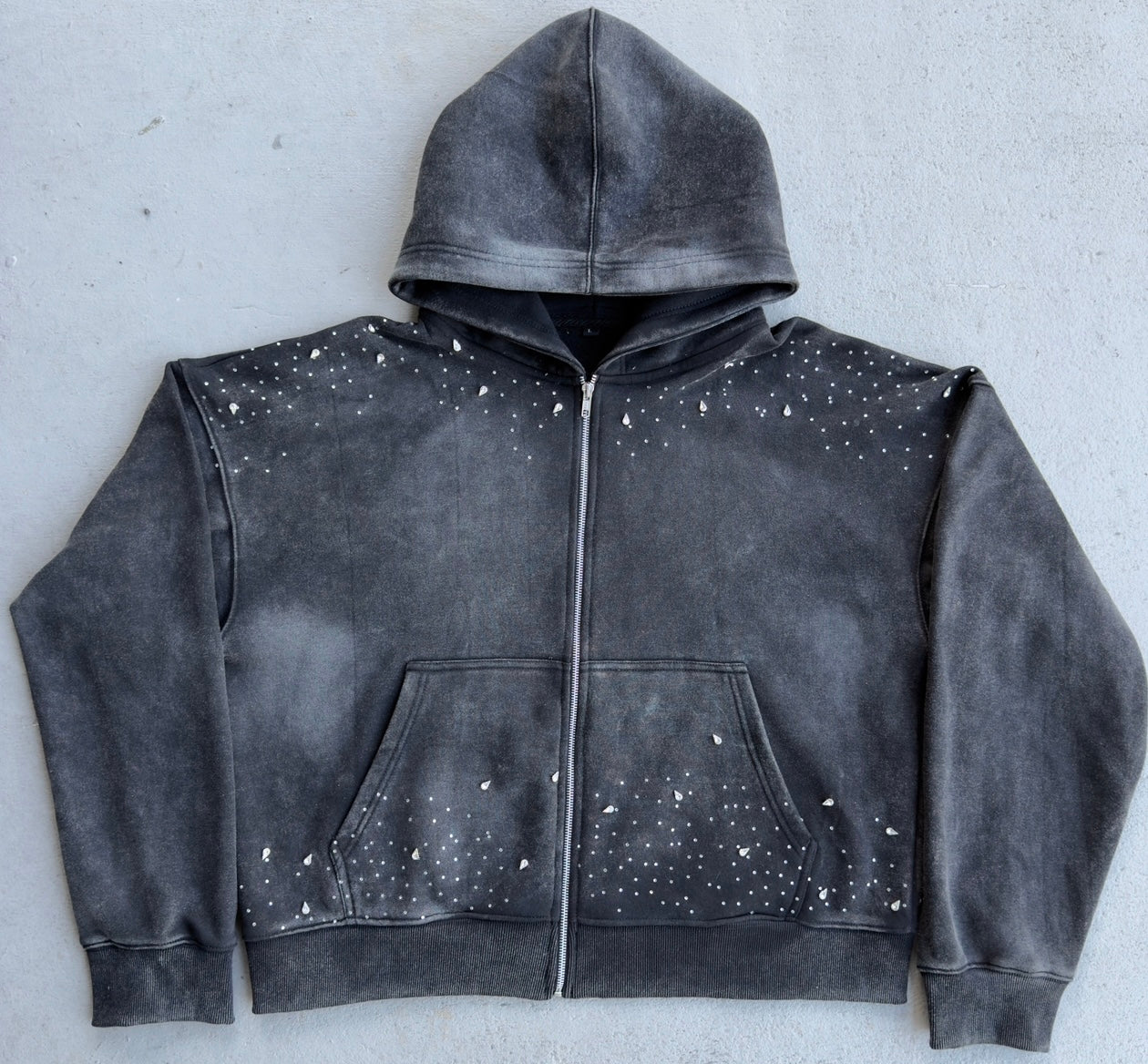 AW RHINESTONE ZIP UP