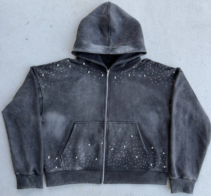 AW RHINESTONE ZIP UP