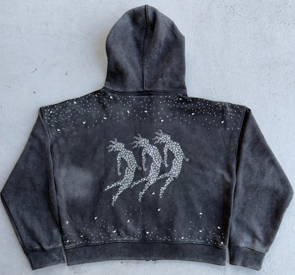 AW RHINESTONE ZIP UP